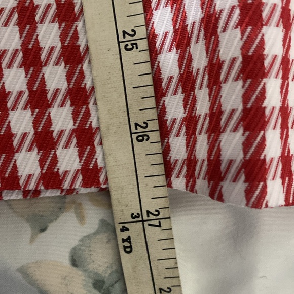Red & White double breasted houndstooth blazer. 💯 polyester. NWOT. Fully lined - Picture 9 of 9